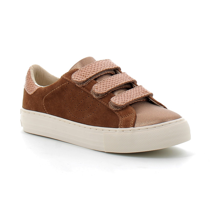 Basket mode à scratch en cuir pour femme ARCADE STRAPS PERFOS